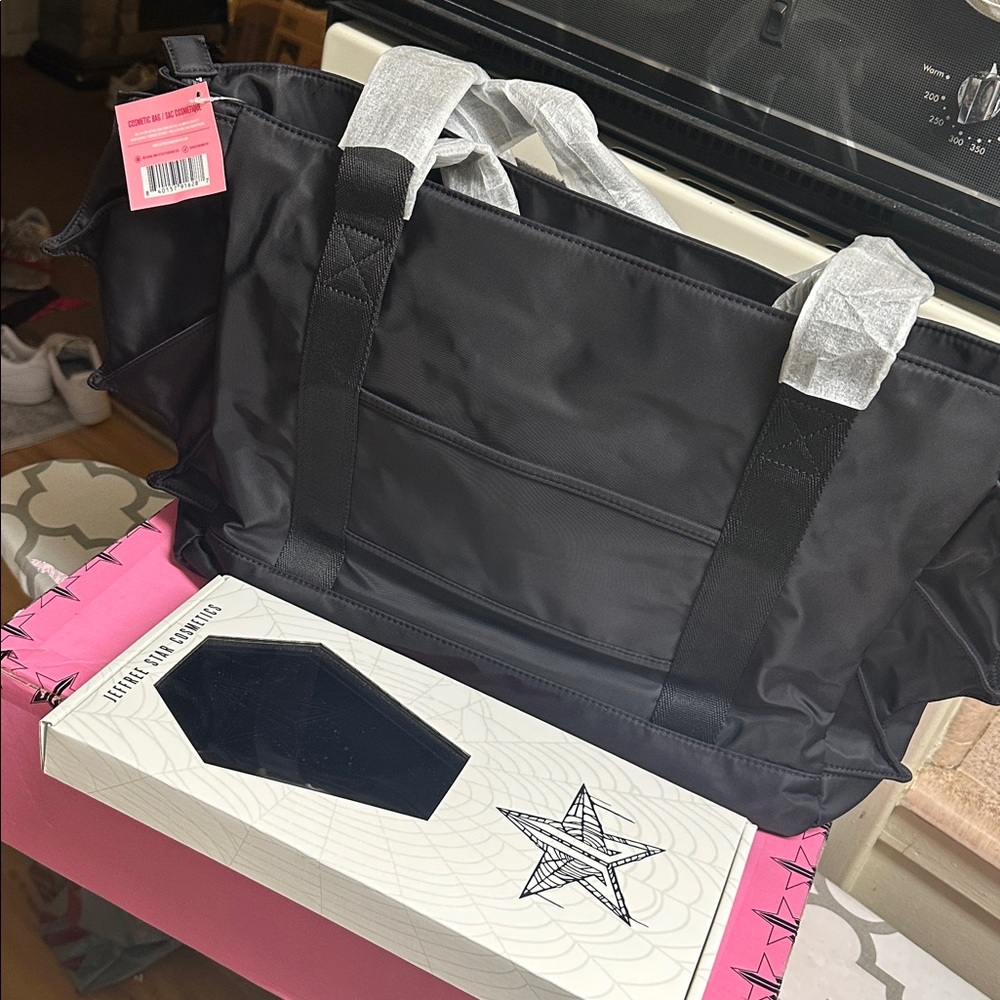 Jeffree Star Black Coffin-Shaped Mirror and Bat Bag